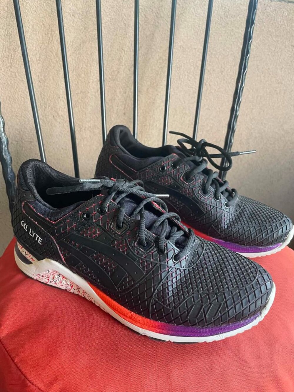 ASICS GEL-Lyte EVO Samurai Armor Sneakers Mens 5.5 Womens 7 Black Rainbow HN543